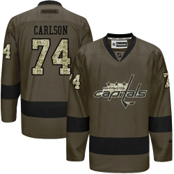 John Carlson Reebok Washington Capitals Premier Green Salute to Service NHL Jersey