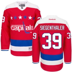Jonas Siegenthaler Reebok Washington Capitals Premier Red Third NHL Jersey