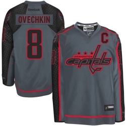 Alex Ovechkin Reebok Washington Capitals Authentic Charcoal Cross Check Fashion NHL Jersey