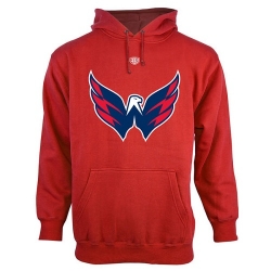 NHL Washington Capitals Old Time Hockey Big Logo with Crest Pullover Hoodie - Red