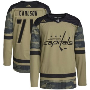 John Carlson Men's Adidas Washington Capitals Authentic Camo Military Appreciation Practice Jersey
