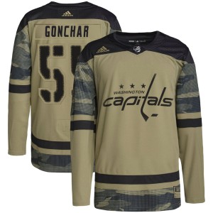 Sergei Gonchar Men's Adidas Washington Capitals Authentic Camo Military Appreciation Practice Jersey