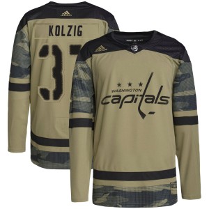 Olaf Kolzig Men's Adidas Washington Capitals Authentic Camo Military Appreciation Practice Jersey