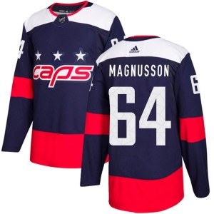 Oskar Magnusson Youth Adidas Washington Capitals Authentic Navy Blue 2018 Stadium Series Jersey