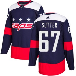 Riley Sutter Youth Adidas Washington Capitals Authentic Navy Blue 2018 Stadium Series Jersey