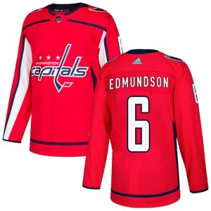 Joel Edmundson Men's Adidas Washington Capitals Authentic Red Home Jersey