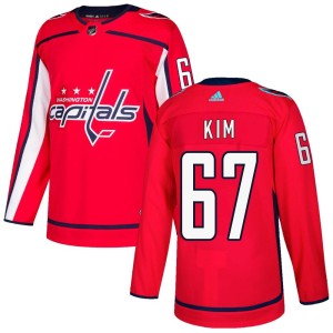 Michael Kim Men's Adidas Washington Capitals Authentic Red Home Jersey