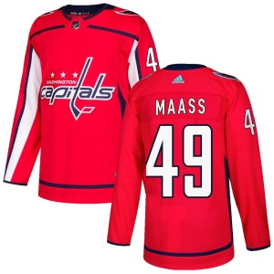Benton Maass Men's Adidas Washington Capitals Authentic Red Home Jersey