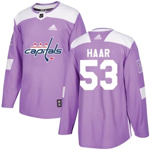 Garrett Haar Men's Adidas Washington Capitals Authentic Purple Fights Cancer Practice Jersey
