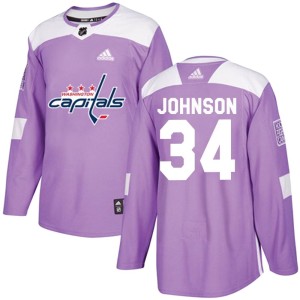 Brent Johnson Men's Adidas Washington Capitals Authentic Purple Fights Cancer Practice Jersey