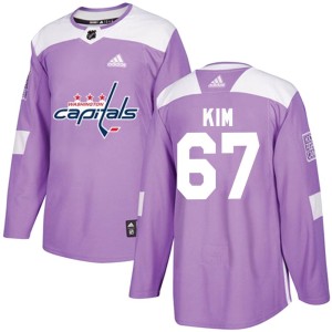 Michael Kim Men's Adidas Washington Capitals Authentic Purple Fights Cancer Practice Jersey