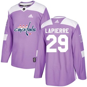 Hendrix Lapierre Men's Adidas Washington Capitals Authentic Purple Fights Cancer Practice Jersey