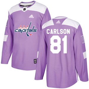 Adam Carlson Youth Adidas Washington Capitals Authentic Purple Fights Cancer Practice Jersey