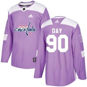 Logan Day Youth Adidas Washington Capitals Authentic Purple Fights Cancer Practice Jersey