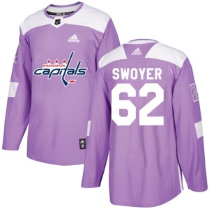 Colin Swoyer Youth Adidas Washington Capitals Authentic Purple Fights Cancer Practice Jersey