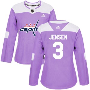 Nick Jensen Women's Adidas Washington Capitals Authentic Purple Fights Cancer Practice Jersey