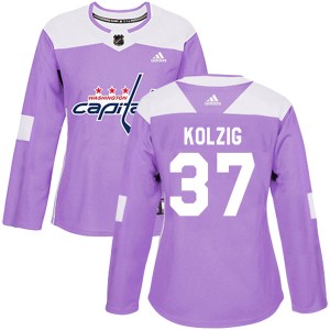 Olaf Kolzig Women's Adidas Washington Capitals Authentic Purple Fights Cancer Practice Jersey