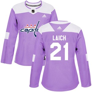 Brooks Laich Women's Adidas Washington Capitals Authentic Purple Fights Cancer Practice Jersey