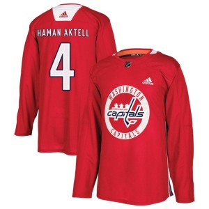 Hardy Haman Aktell Youth Adidas Washington Capitals Authentic Red Practice Jersey