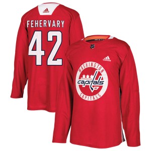 Martin Fehervary Youth Adidas Washington Capitals Authentic Red Practice Jersey