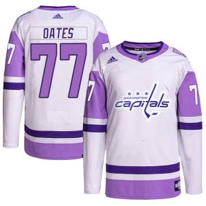 Adam Oates Men's Adidas Washington Capitals Authentic White/Purple Hockey Fights Cancer Primegreen Jersey