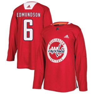 Joel Edmundson Men's Adidas Washington Capitals Authentic Red Practice Jersey