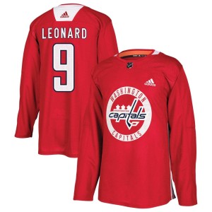 Ryan Leonard Men's Adidas Washington Capitals Authentic Red Practice Jersey