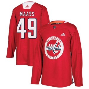 Benton Maass Men's Adidas Washington Capitals Authentic Red Practice Jersey