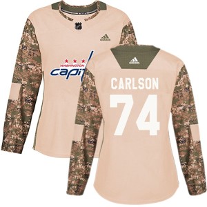 John Carlson Women's Adidas Washington Capitals Authentic Camo Veterans Day Practice Jersey