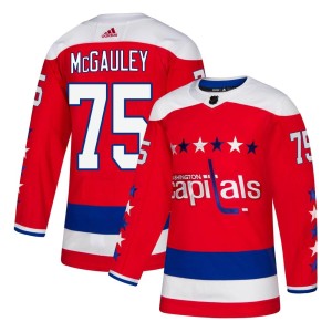 Tim McGauley Men's Adidas Washington Capitals Authentic Red Alternate Jersey