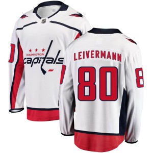 Nick Leivermann Youth Fanatics Branded Washington Capitals Breakaway White Away Jersey