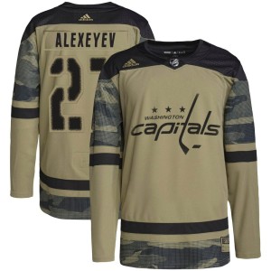 Alexander Alexeyev Men's Adidas Washington Capitals Authentic Camo Military Appreciation Practice Jersey