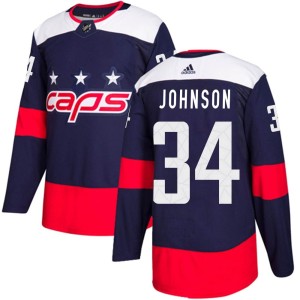 Brent Johnson Youth Adidas Washington Capitals Authentic Navy Blue 2018 Stadium Series Jersey