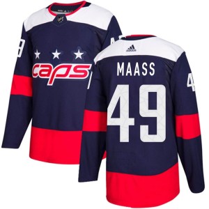 Benton Maass Youth Adidas Washington Capitals Authentic Navy Blue 2018 Stadium Series Jersey