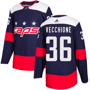 Mike Vecchione Youth Adidas Washington Capitals Authentic Navy Blue 2018 Stadium Series Jersey