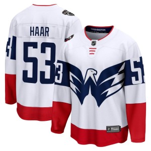 Garrett Haar Youth Fanatics Branded Washington Capitals Breakaway White 2023 Stadium Series Jersey