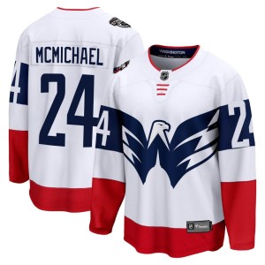 Connor McMichael Youth Fanatics Branded Washington Capitals Breakaway White 2023 Stadium Series Jersey