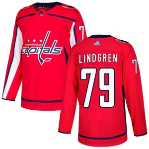 Charlie Lindgren Youth Adidas Washington Capitals Authentic Red Home Jersey