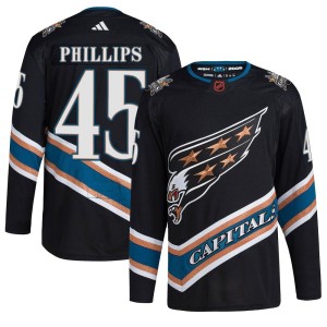 Matthew Phillips Men's Adidas Washington Capitals Authentic Black Reverse Retro 2.0 Jersey