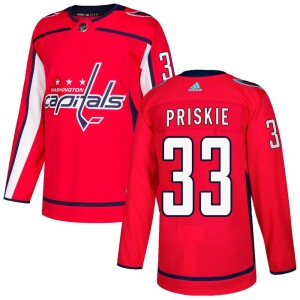 Chase Priskie Men's Adidas Washington Capitals Authentic Red Home Jersey