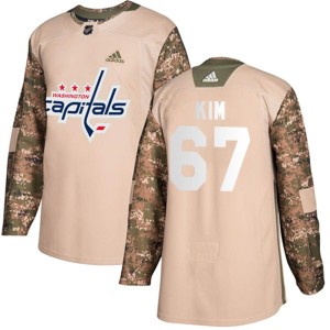 Michael Kim Youth Adidas Washington Capitals Authentic Camo Veterans Day Practice Jersey