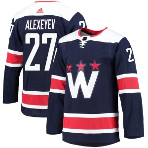 Alexander Alexeyev Youth Adidas Washington Capitals Authentic Navy 2020/21 Alternate Primegreen Pro Jersey
