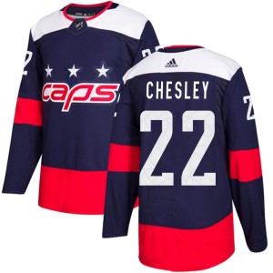 Ryan Chesley Men's Adidas Washington Capitals Authentic Navy Blue 2018 Stadium Series Jersey