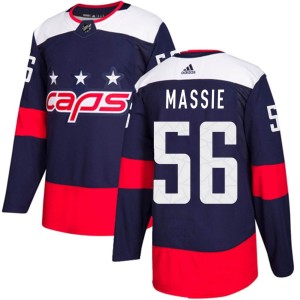 Jake Massie Men's Adidas Washington Capitals Authentic Navy Blue 2018 Stadium Series Jersey