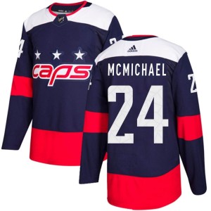 Connor McMichael Men's Adidas Washington Capitals Authentic Navy Blue 2018 Stadium Series Jersey