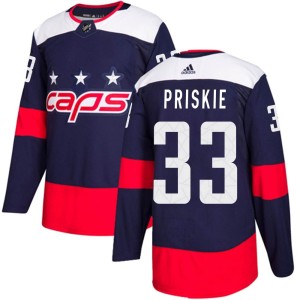 Chase Priskie Men's Adidas Washington Capitals Authentic Navy Blue 2018 Stadium Series Jersey