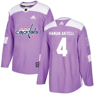 Hardy Haman Aktell Men's Adidas Washington Capitals Authentic Purple Fights Cancer Practice Jersey