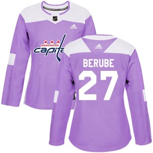 Craig Berube Women's Adidas Washington Capitals Authentic Purple Fights Cancer Practice Jersey