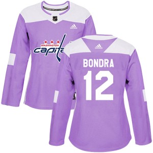 Peter Bondra Women's Adidas Washington Capitals Authentic Purple Fights Cancer Practice Jersey