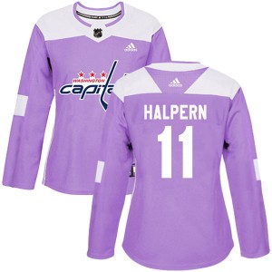 Jeff Halpern Women's Adidas Washington Capitals Authentic Purple Fights Cancer Practice Jersey